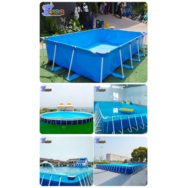 Collapsible Metal Frame Swimming Pool ABove Ground For Adults Weatherproof