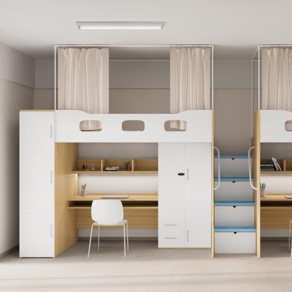 Non-Slip Silent Storage Ladder customization And Thick Guardrail 4600*900*2120 Apartment Bed For Kids/Teens/Young Adults Made In Foshan Factory Myidea