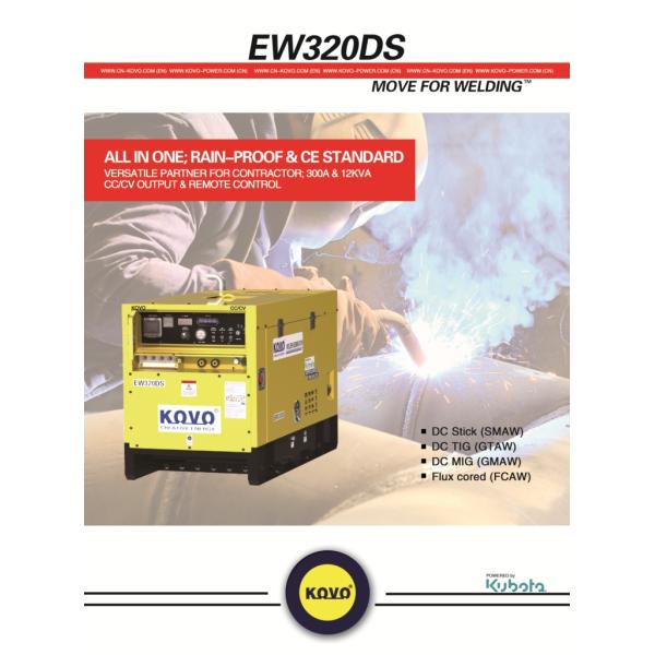 Versatile KOVO EW320DST Engine Driven Welder Easy to Operate Pulse Frequency 50/60 HZ