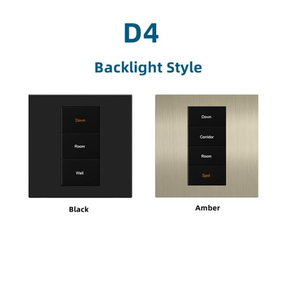 RS485 Protocol Wall Light Switch Backlight Style Push Button Power Switch