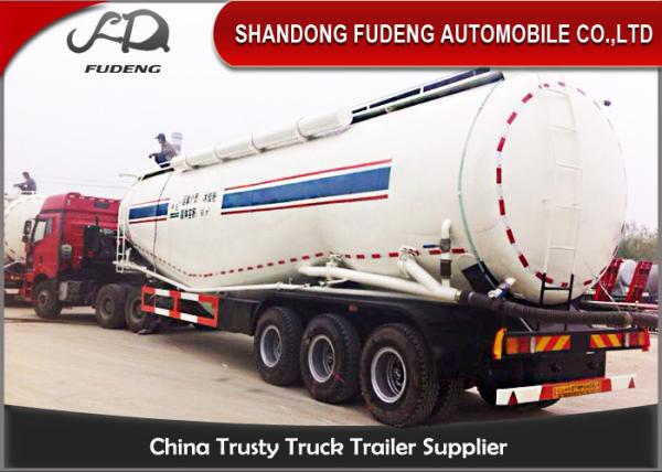 Double Cabin Cement Tanker Trailer / Cement Bulk Trailer With ABS Brake System