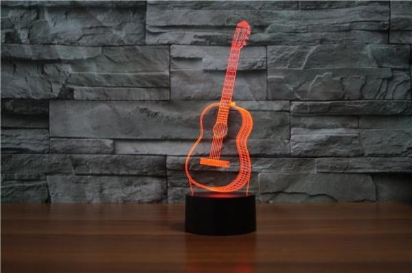 Guitar Rohs 3D Led Illusion Lamp Color Changing Led 3d Illusion Light