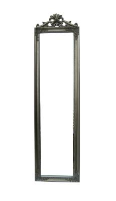 wood standing floor mirror with crown,cheval mirror,wood dressing mirror