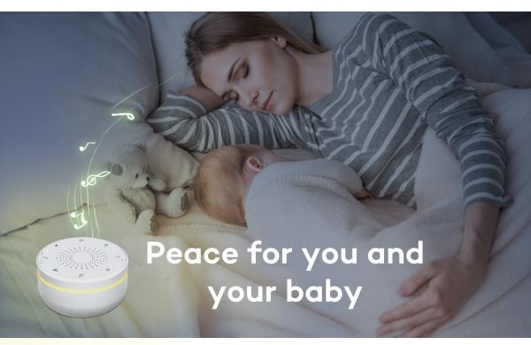 Portable White Noise Machine with 30 Sounds and Night Light