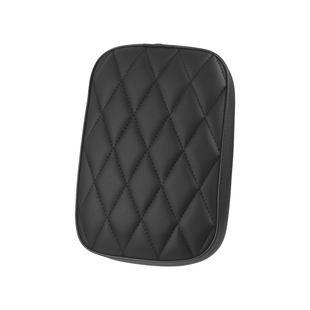 Motorcycle seat, black retro diamond pattern rear seat cushion, rear passenger cushion seat, 8 suction cups, suitable for Harley Sportster Dyna Custom Chopper.