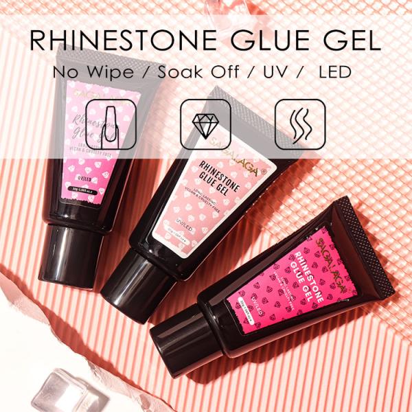 DIY Nails Made Easy with Clear UV Gel and Crystal Rhinestone Glue Custom Logo Included