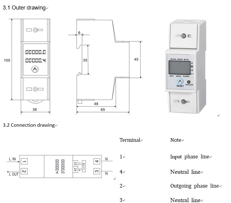 XTM015SA Series Single Phase DIN Rail Smart KWH Digital Energy Meter 5(80)A 230V 2 Wire RS485 Communication 1.0 Accuracy Class 2
