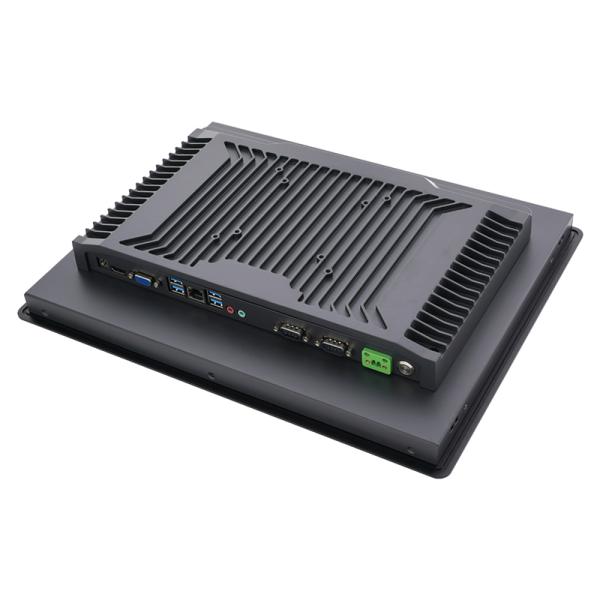Cuerpo de aleación de aluminio Ip65 capacitiva pantalla táctil LCD pantalla plana Full hd industrial todo en un PC con puertos Rj45 y Rs232