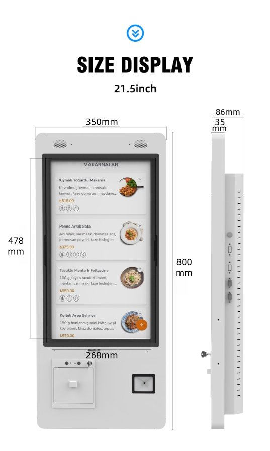 21.5inch POS Machine Terminal Cash Register Touch Screen Suitable for Retail Restaurants