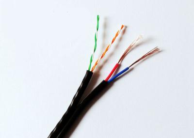 revestimento de PVC Siamese do cabo da câmera de 2P UTP CAT5E+2C para a câmera do IP do CCTV