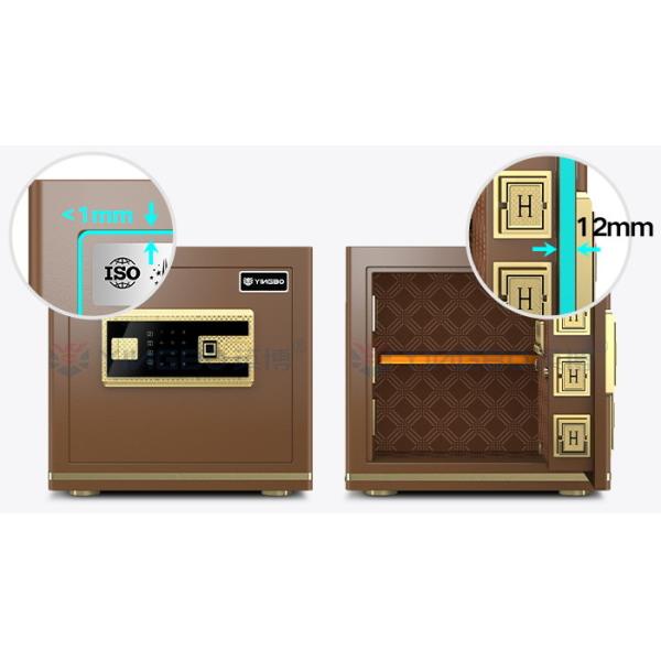 Coffee Solid Steel Office Safe Box Dual Alarm Fingerprint Safe Box Small Safe