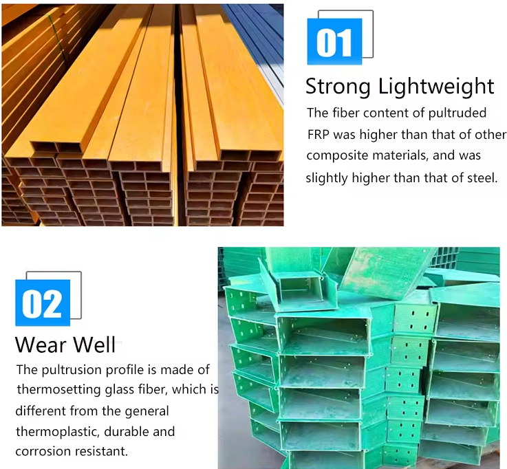 FRP Square Tube GRP Pultruded Glassfiber Tube Rectangular Fiberglass Долговечность