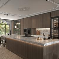 Construido en la isla y a medida Modular gabinetes de cocina de alta gama para cocina comercial y proyectos de renovación del hogar