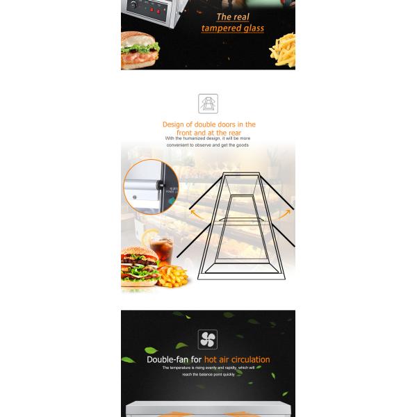 1600 Вт коммерческая кухня приставка верхний фаст-фуд теплее дисплей Витрина для курицы KFC