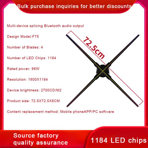 Fan Proyector Holograma 74cm 3D Holo Fan para muestras de bienes raíces