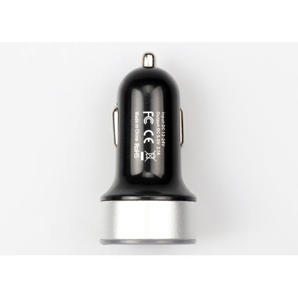 High Aluminum Alloy Car Phone Charger , PC Digital Display Dual 3.1A Mobile Phone Car Charger