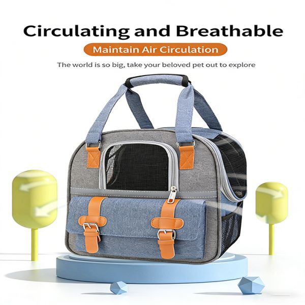 Large Opening Pet Carrier Backpack – Breathable, Durable Denim for Cats & Small Dogs (OEM/ODM)
