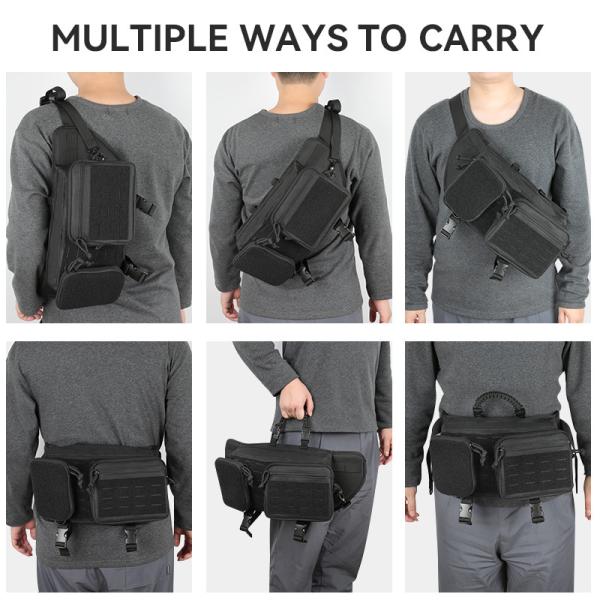 Men'S Pouch Waist Bag Sports Polyester Black 48.2x15.2x22.8CM