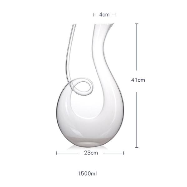 Современный графинчик выдувного стекла руки, ясный стеклянный графинчик вина плоского дна