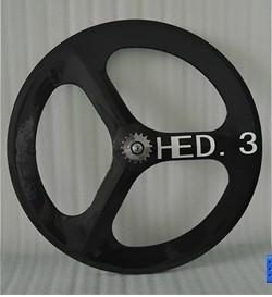 Hot sale 700c 3k glossy tri-spokes carbon clincher wheel for road bike&track bike