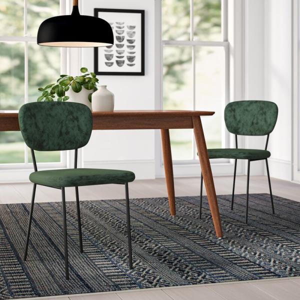 Elegant Green 810mm Metal Frame Velvet Chair for Living Room