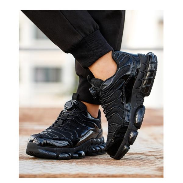 Zapatos de seguridad industriales de fibra microfibra volante de punto Unisex Zapatos de seguridad de unisexo Zapatos de trabajo con botón giratorio de suela de TPU