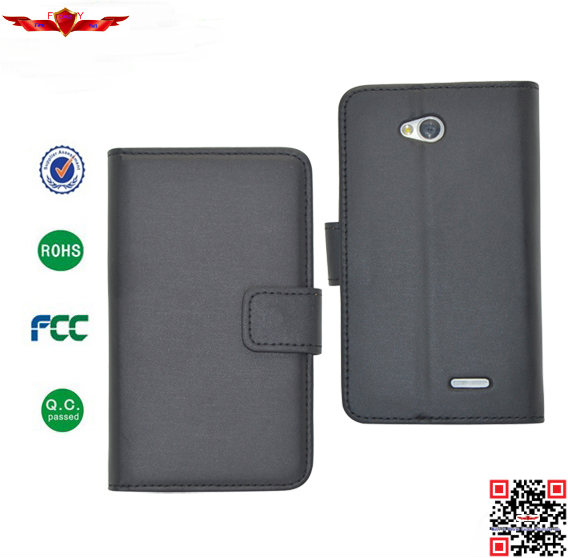 100% Qualify Brand New PU Book Flip Leather Wallet Case Cover For LG L70