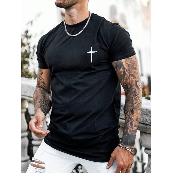Men's Print Graphic Tee Soft Blend Breathable Comfort Casual Outfits Stylish Summer Essential Relaxing Sleepwear T-shirt