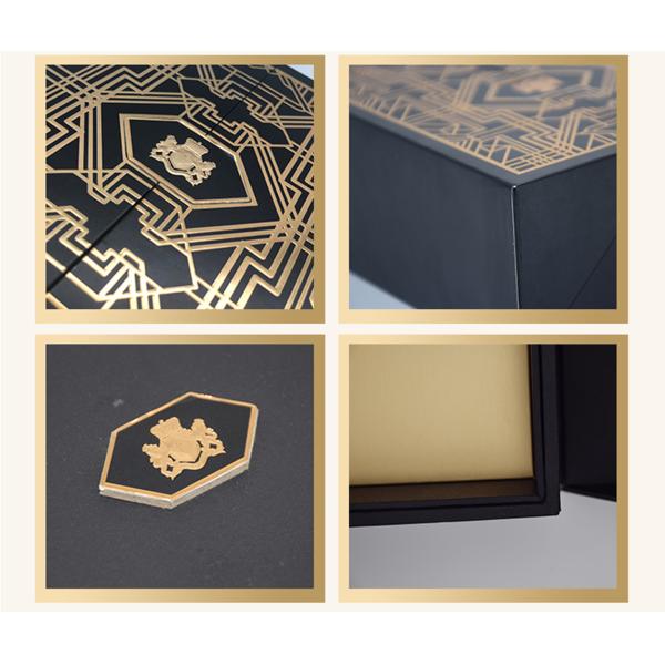 Folded Magnetic Closure Black Wine Bottle Gift Box / Wine Display Box Packaging For Liquor