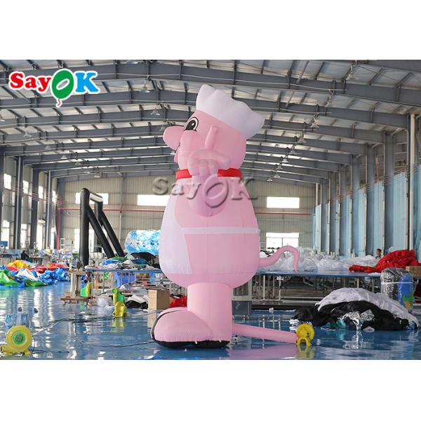 Inflatable Advertising Balloons 4m 13ft Mascot Pink Blow Up Cartoon Characters Pig Cook Model For Restaurant Opening