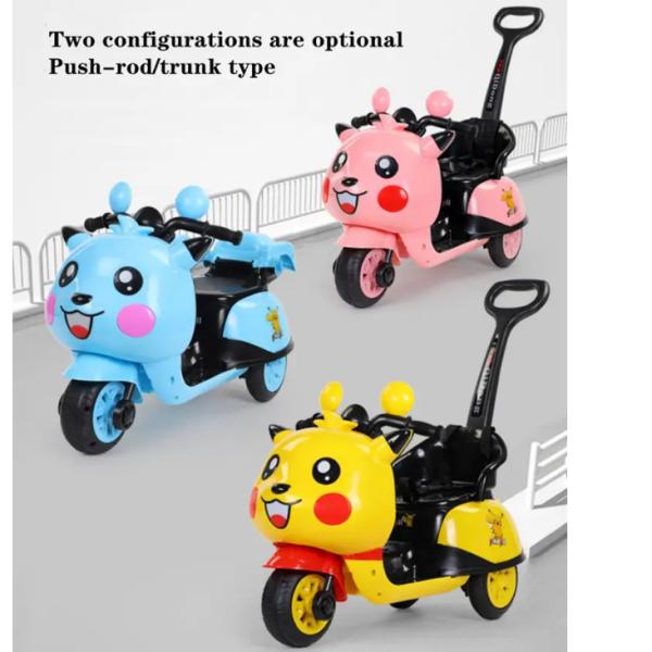 MP3 Музыкальные песни Светодиодные светодиоды Игрушки 6в Электрический мотоцикл Автомобиль для детей Желтый Синий Розовый