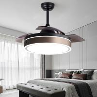 Invisible Ventilador Ceiling Fan 42 Inch 52 Inch Dimmable Retractable Ceiling Fan With Light