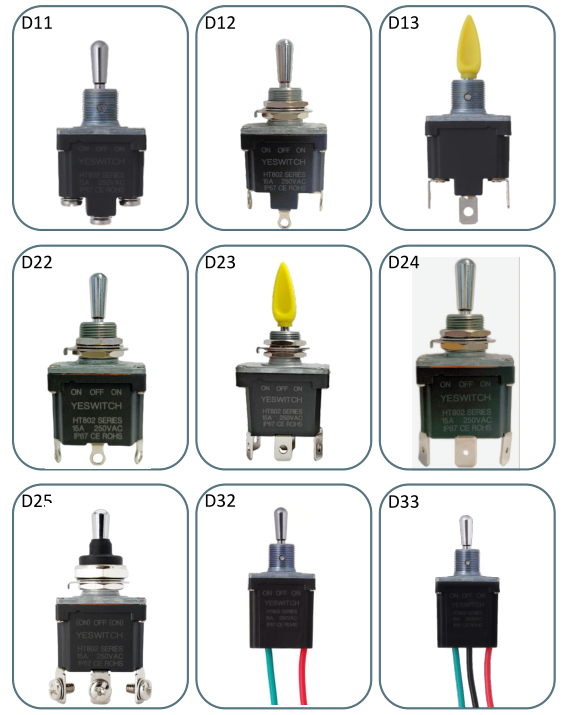 Industrial Toggle Switch Double Pole Metal Handle With PC Terminal For Cranes