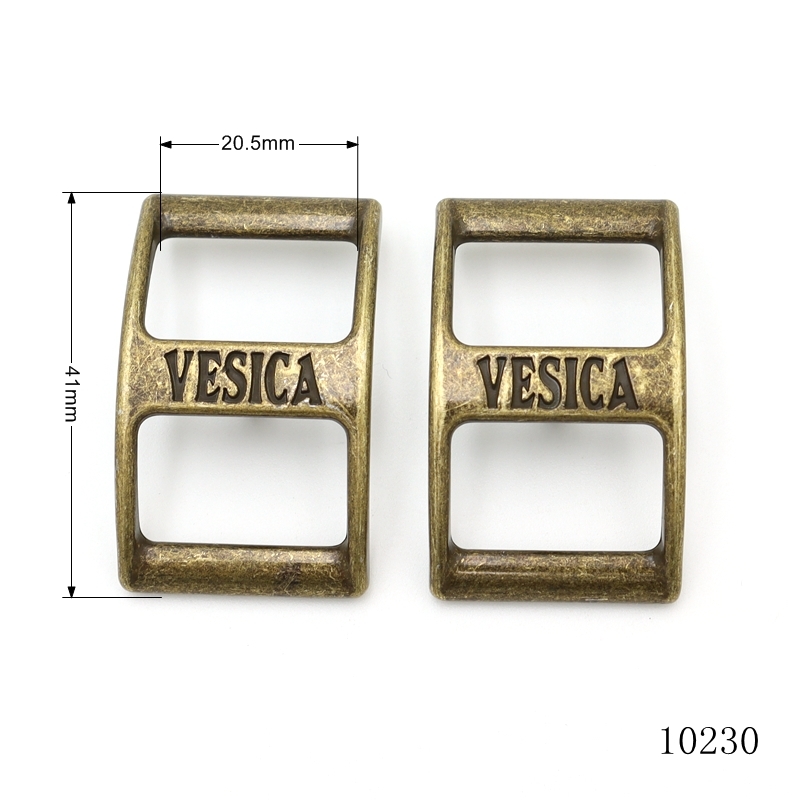 Trendy Fashion Antique Brass Metal Conway Buckle Leather Belt Curved Slider Buckle with Logo