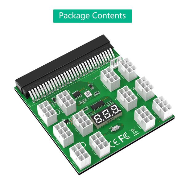 Version de mise à niveau Adaptateur de carte d'alimentation avec 12 PCS ATX 6Pin connecteur d'alimentation pour ETH Bitcoin Ming