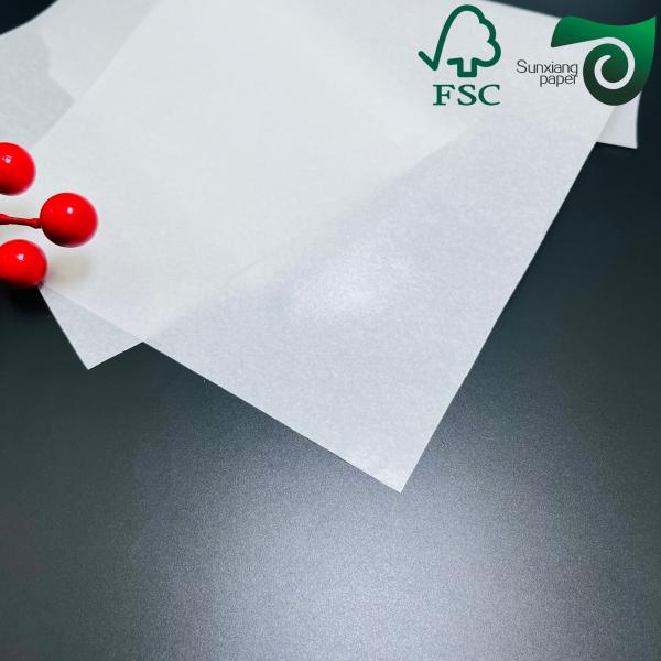 FSC 40gsm 50gsm Jumbo Roll Grease Proof Paper With Easy Slip Property Kit Sizes 3 5  7