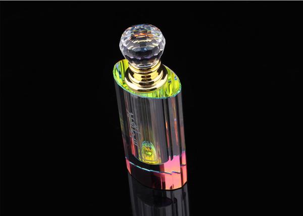 Engraving Surface Refillable Glass Perfume Bottle , Glass Perfume Round Bottle