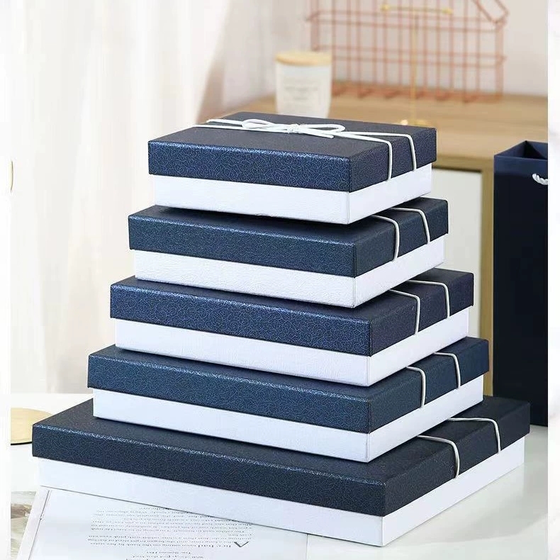 Two-Piece Rigid Gift Boxes with Elastic String Bow for Luxury Packaging