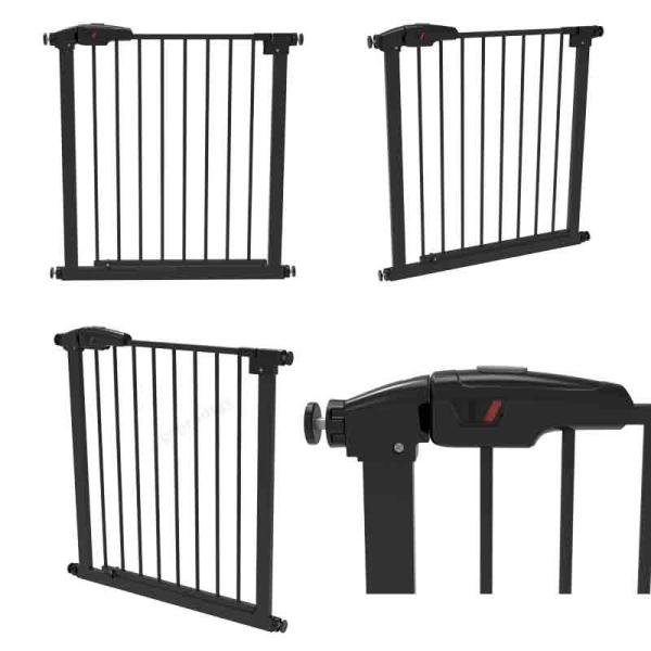 ASTM Childproof Black Metal Stair Gate , Sturdy Baby Gates For Stairs