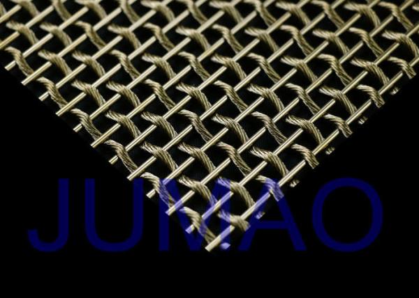 Interior Flat / Bright Woven Wire Mesh , Security Stainless Steel Wire Mesh