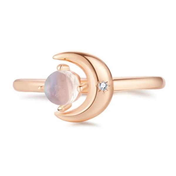 925 Sterling Silver Natural Blue Moonstone Ring Moonstone Jewelry Design