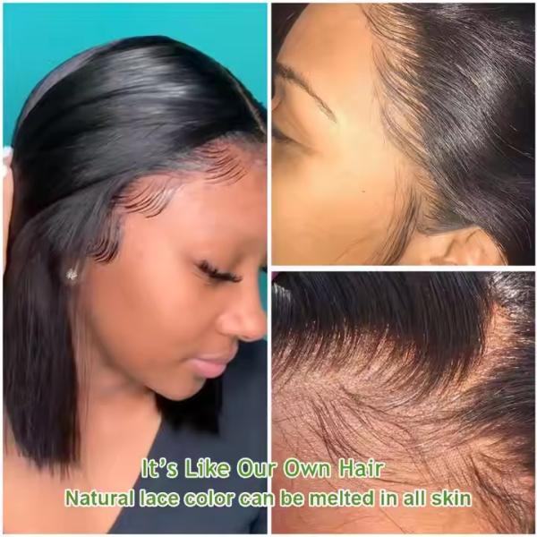 Wear and Go Glueless Wig Bob Straight Pre Cut Lace 4x4 Front closure Human Hair Wigs No Glue