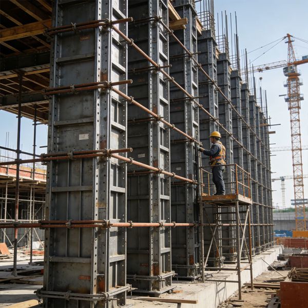 Modern Industrial Light Steel Concrete Column Formwork For Column Construction