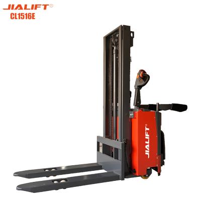 Empilhador elétrico (em pé) CL1516E Peso de tração nominal 1500kg Altura de elevação 1600mm Empilhador elétrico de alcance