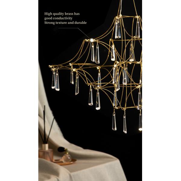 Итальянский простой свет Кристл комнаты прожития виллы винодельни света звезды светляка люстры искусства