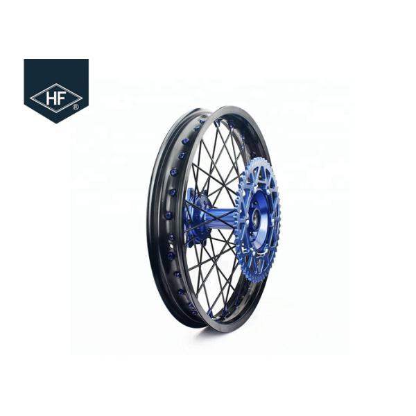 18 Inch CNC Aluminium Aftermarket Motorcycle Wheels , Black Motorcycle Rims With Hub