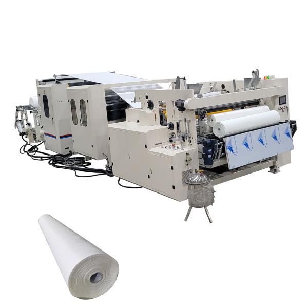 Empresa pequeña laminado papel de papel higiénico papel de papel de fabricación de la máquina línea de producción con máquina de embalaje semiautomática