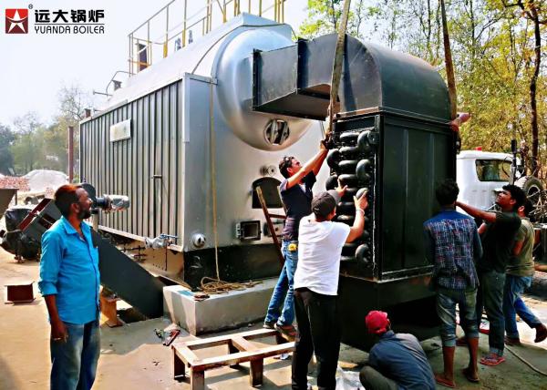 1T / Hour Wood Fired Steam Boiler Running For Dry Cleaning Machine