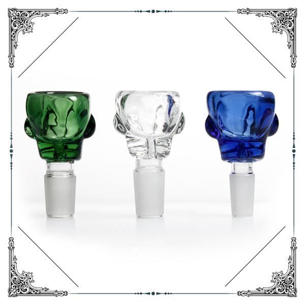 Skull Bowl 14mm 18mm Male Colorful Thickening Glass Water Bongs Accessories