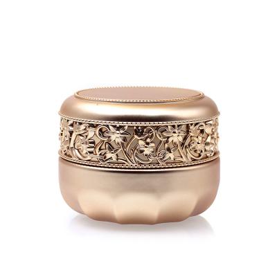 Embossment cosmético de vidro redondo do carimbo de ouro do recipiente de 30g 50g